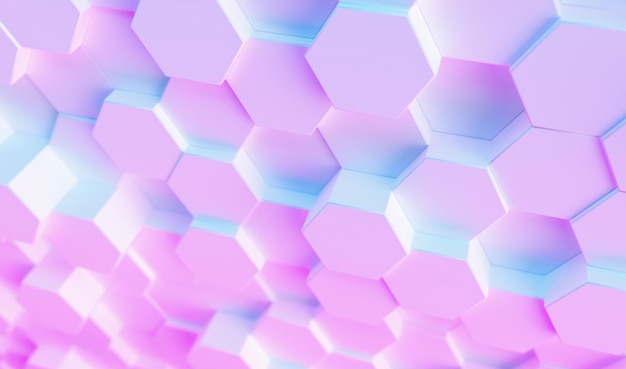 fond hexagonal technologique de jeu, avec des lumières bleues et violettes uv néons lumineuses colorées