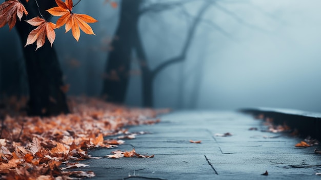 fond d'hiver avec des feuilles gelées suspendues