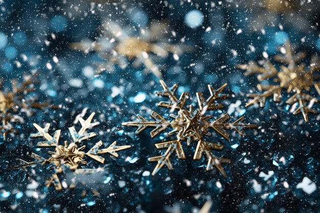 fond d'hiver avec des flocons de neige étincelants