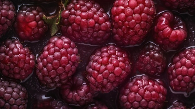 Fond Horizontal De Baies De Loganberry Biologiques Fraîches