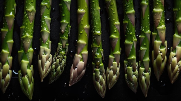 Fond Horizontal De Légumes Aux Asperges Biologiques Fraîches