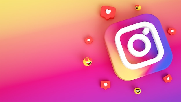 Fond d'icône Instagram avec espace de copie