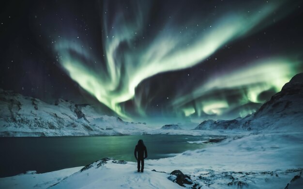 Photo le fond de l'illusion de la toundra gelée