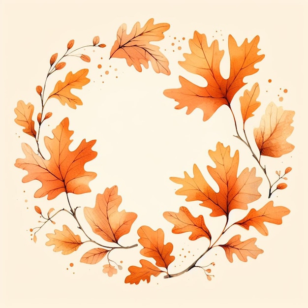 Fond d'illustrateur de feuilles de chêne et d'érable d'automne