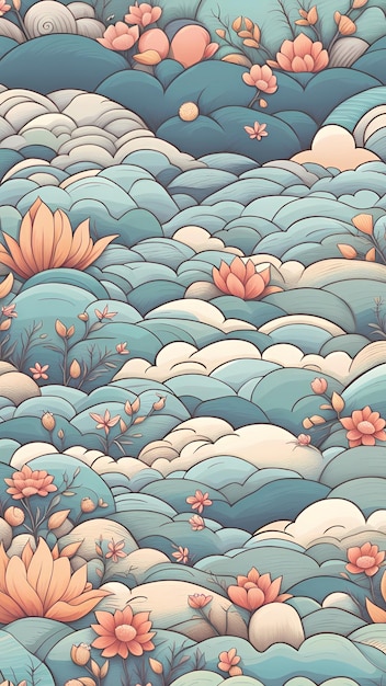 Fond d'illustration de motif floral oriental