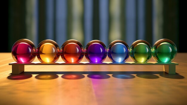 Fond d'images de boule de cristal de sphère de lumière arc-en-ciel coloré AI Image générée