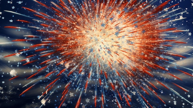 Fond inspiré du 4 juillet avec feux d'artifice