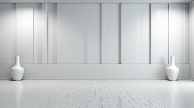 Fond intérieur blanc minimaliste photographie réelle éclairage lisse IA générative