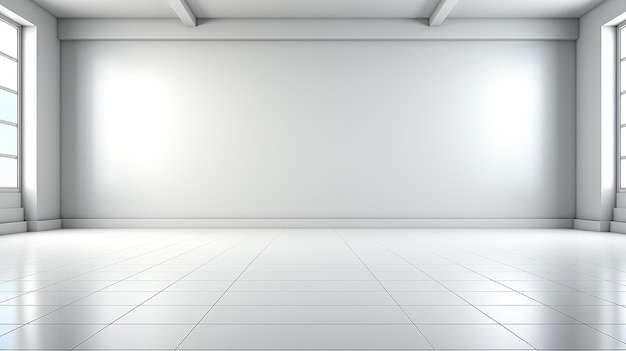 Fond intérieur blanc minimaliste photographie réelle éclairage lisse IA générative