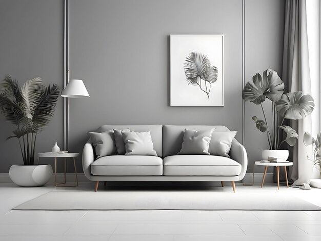 fond intérieur gris moderne illustration minimaliste neutre chic contemporain élégant