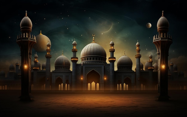 Fond islamique adapté aux salutations de l'Aïd Fitr Adha Muharram Ramadan