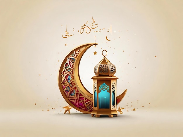 Fond islamique Ramadan eid mubarak généré par l'IA