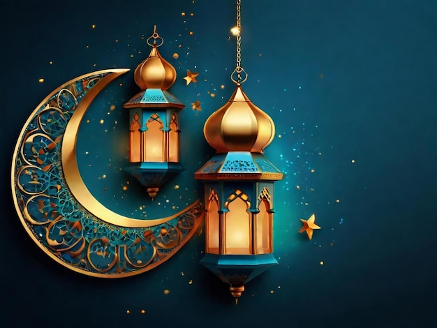 Fond islamique Ramadan eid mubarak généré par l'IA