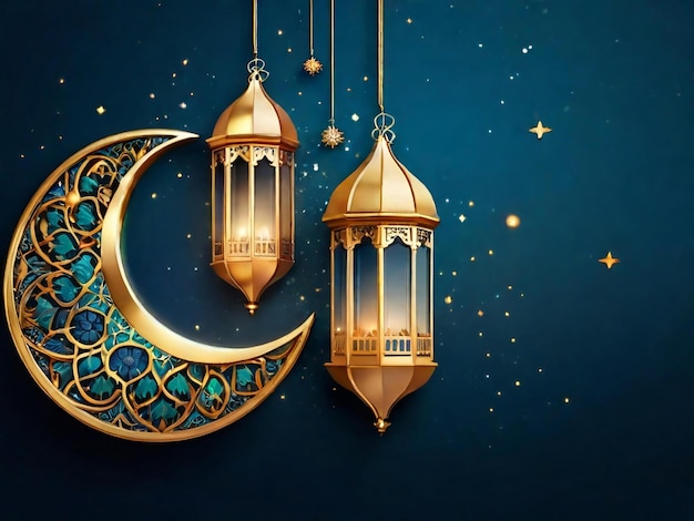 Fond islamique Ramadan eid mubarak généré par l'IA