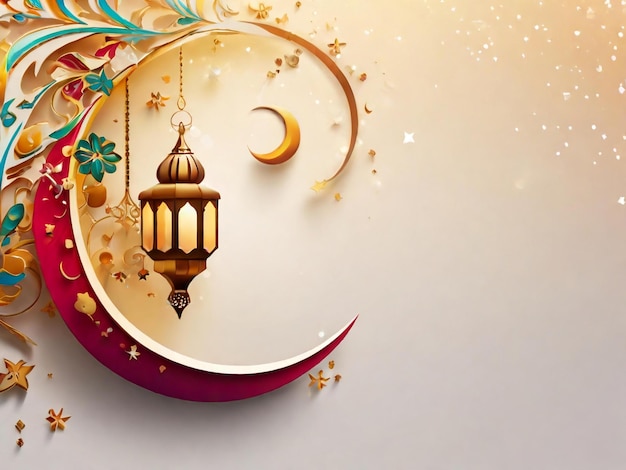 Fond islamique Ramadan eid mubarak généré par l'IA