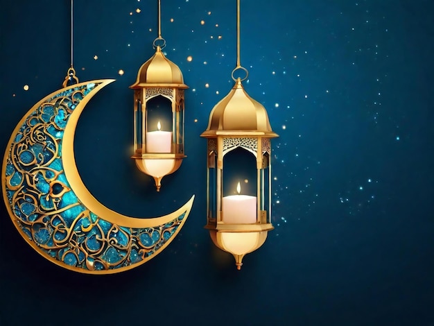 Fond islamique Ramadan eid mubarak généré par l'IA