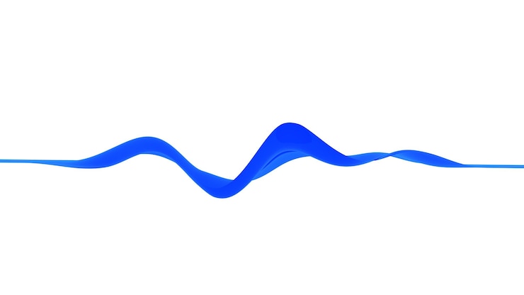Photo fond isolé ondulé abstrait 3d vague ou ligne bleue colorée dans le flux de mouvement et de vibration