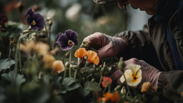 Fond de jardinage de fleurs Illustration AI Génératif