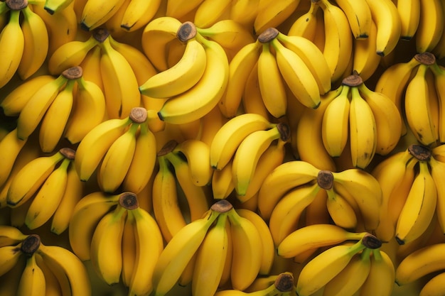 Fond jaune banane fraîche sur le marché des fruits AI générative