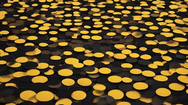 Photo fond jaune et noir avec un motif de cercles