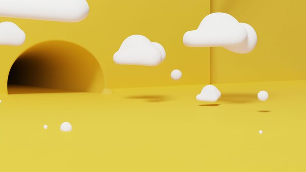 Un fond jaune avec un nuage blanc et un fond jaune