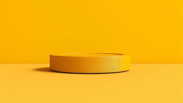 Photo fond jaune scène de plate-forme de podium rond 3d cercle abstrait de produit de présentation de piédestal