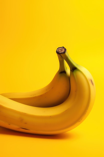 Un fond jaune avec trois bananes dessus