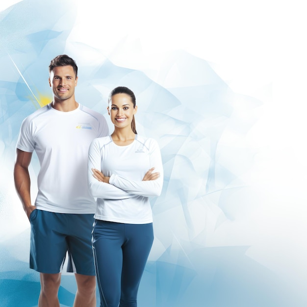 Fond de jeune couple sportif sur le bureau