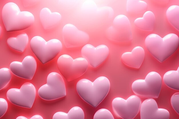 Fond de jour de la Saint-Valentin avec motif de cœur boîtes cadeaux ballons cartes-cadeaux et fête d'amour