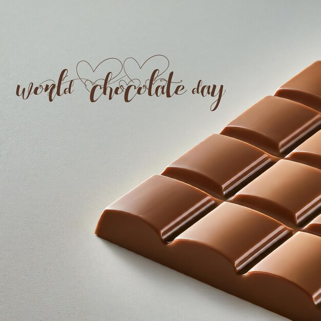 Photo fond de la journée mondiale du chocolat avec chocolat avec copie