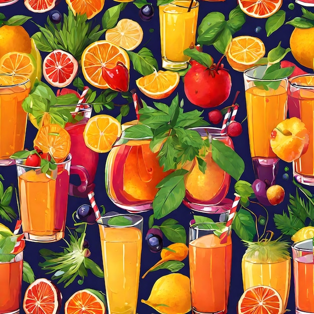 Fond de jus et de fruits très cool