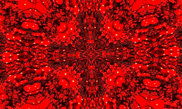 Fond de kaléidoscope de Satan. Formes fractales abstraites. Belle texture de kaléidoscope satanique. Motif fractal coloré chaotique fantastique. Conception unique de kaléidoscope. Inferno signe du diable.