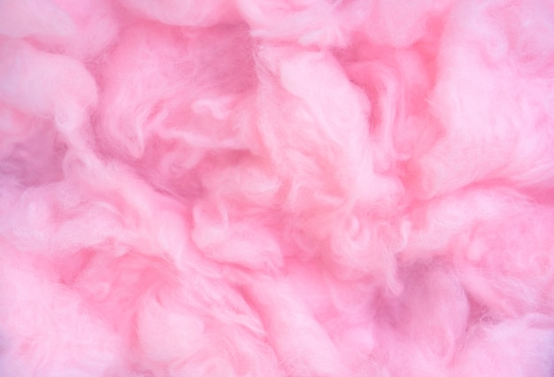 Fond de laine de coton rose, texture de barbe à papa douce couleur douce duveteuse abstraite