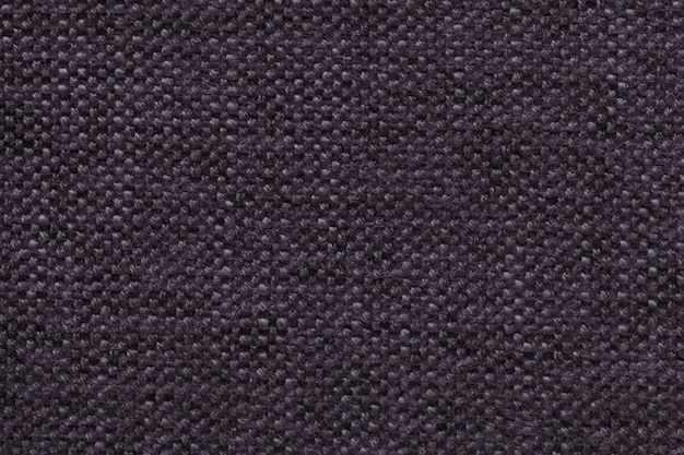 Fond en laine tricoté violet foncé avec un motif de tissu doux et moelleux. Texture du textile agrandi.