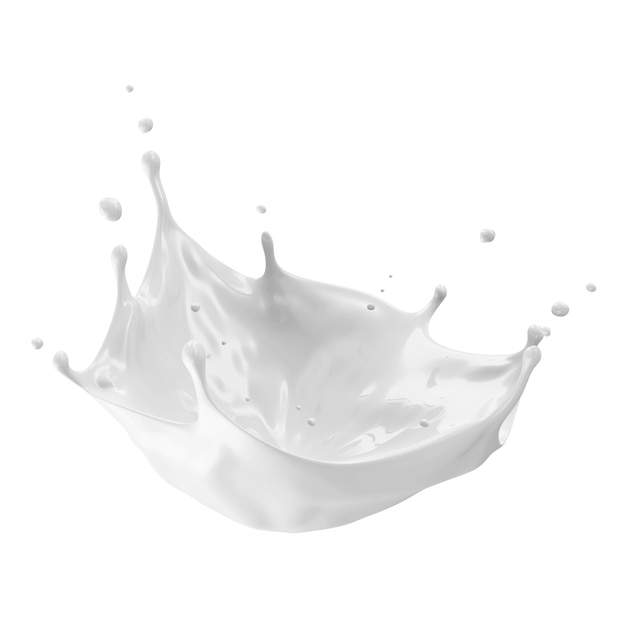 Fond de lait Splash isolé