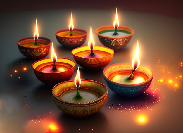 fond de lampe à huile diwali