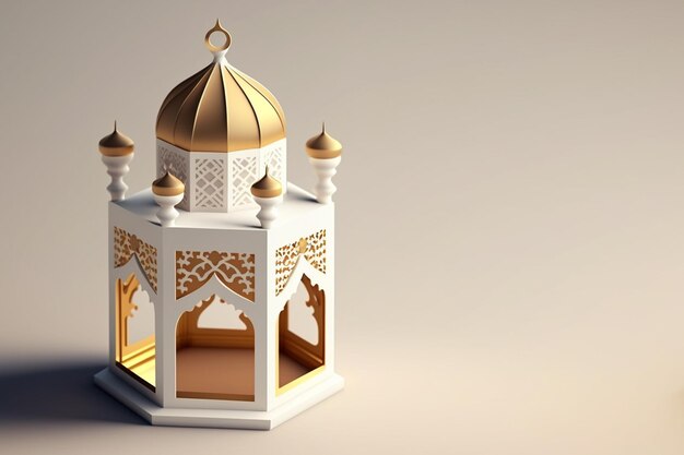 Fond de lanterne de mosquée de rendu 3D