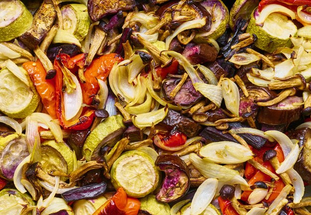 Fond de légumes cuits au four