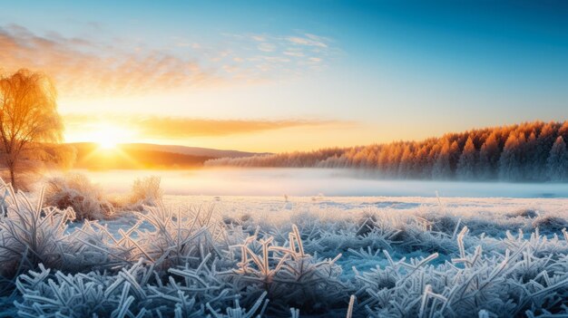 Fond de lever de soleil glacial du matin avec un espace vide pour le texte