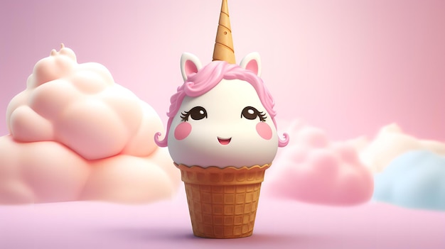 fond de licorne mignon crème glacée