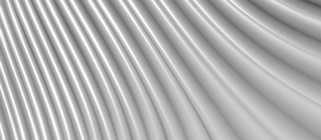 Fond de lignes parallèles d'onde en plastique blanc Vague d'une illustration 3d courbe courbée