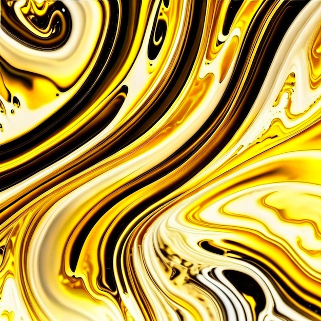 fond liquide abstrait jaune ou motif de marbre liquide jaune