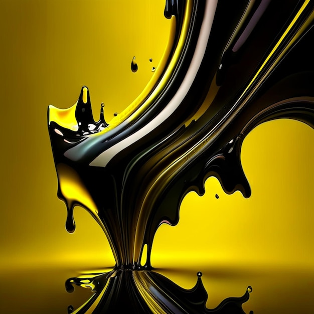 fond liquide abstrait jaune ou motif de marbre liquide jaune