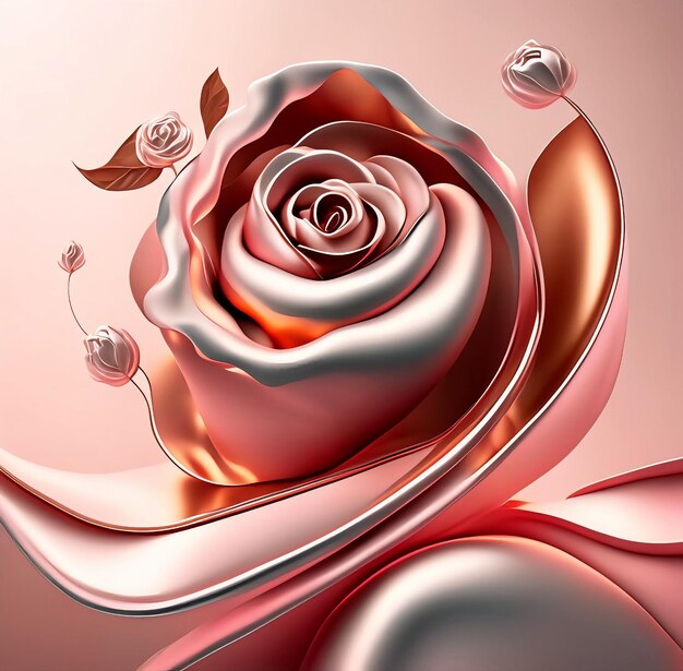 Photo fond liquide chic et moderne mettant en vedette un mélange harmonieux de rose généré ai