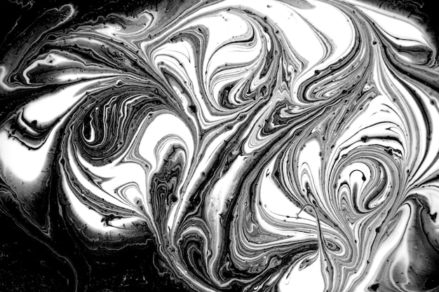 Fond liquide de marbre abstrait noir et blanc