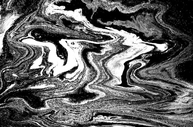 Fond liquide de marbre abstrait noir et blanc