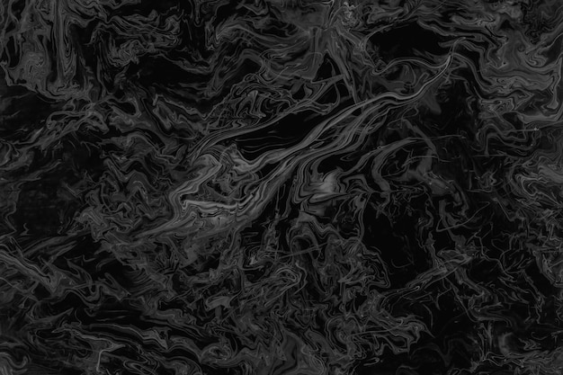 Fond liquide noir abstrait Texture de tourbillon d'encre à l'huile dégradée de marbre