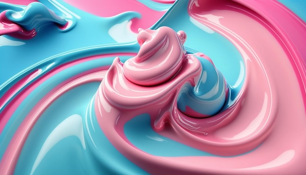 Fond lisse de yaourt aux fruits, un liquide lisse et crémeux coule comme une texture de peinture. IA générative,