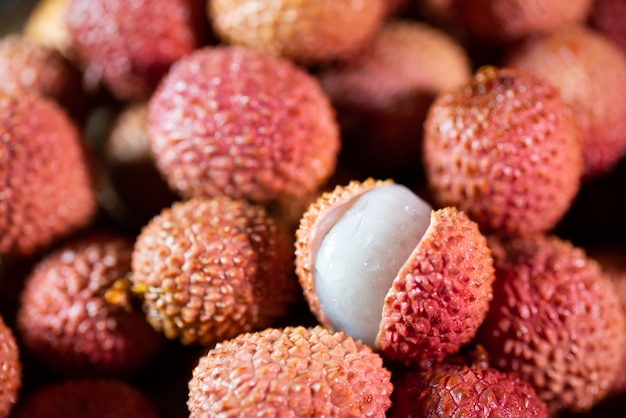 Fond de litchi frais