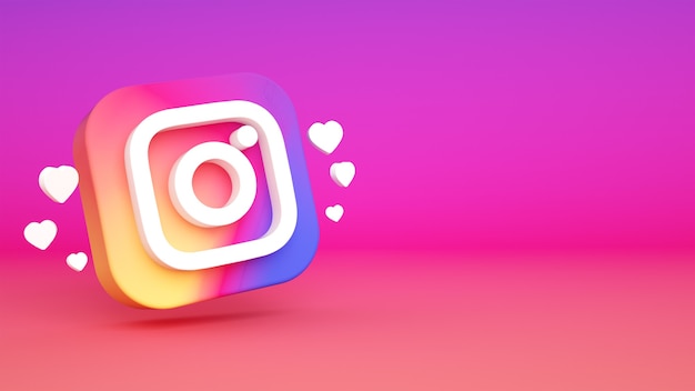 Fond de logo Instagram rendu 3d